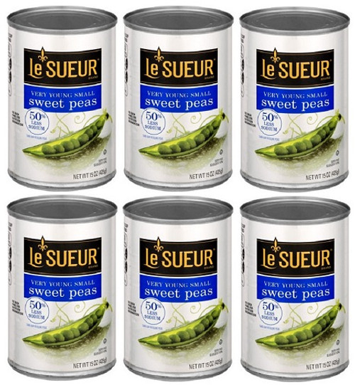 Le Sueur Very Young Small Sweet Peas 50% Less Sodium 6 Can Pack