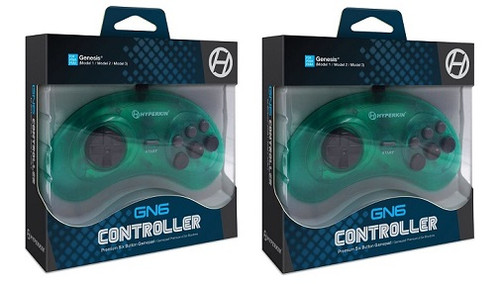 GN6 Premium Controller For Genesis (Mermaid Green) - Hyperkin 2 Pack