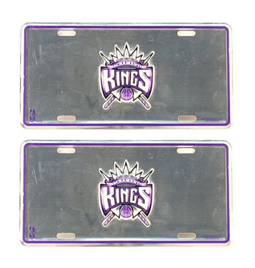 Sacramento Kings NBA Silver Mirror License Plate 2 Pack